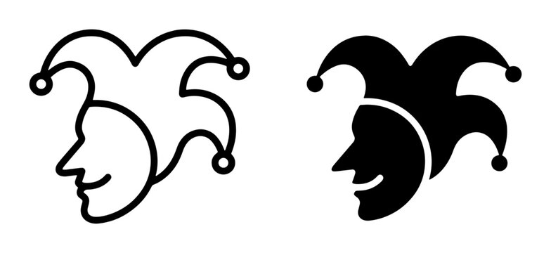 Jester face silhouette for logo or sticker