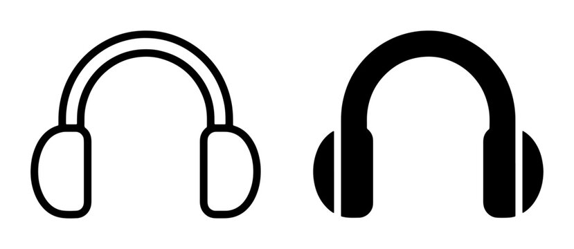 Headphones silhouette for logo or app