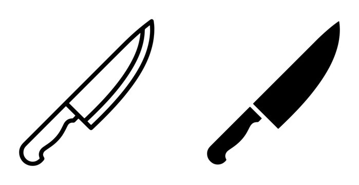 Chef knife silhouette for kitchen logo
