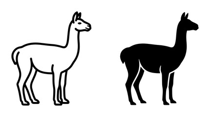 Standing llama silhouette for logo element © Romiz