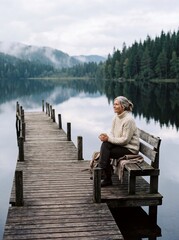 Fototapeta premium Nordic Solitude by the Glassy Lake