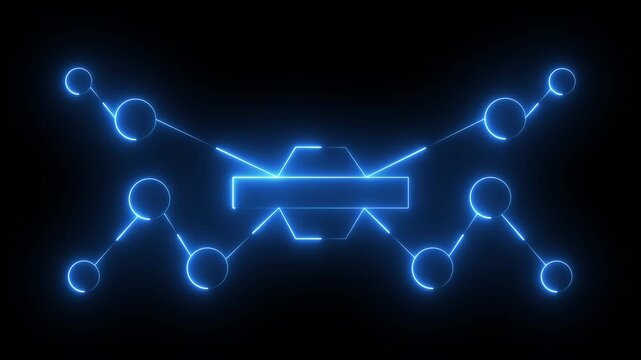 Ai tools or neon box. Multi function for Agentic AI technology motion background. Multi agent AI systems, Automate daily Tasks Smart AI solutions improve efficiency, Automate repetitive