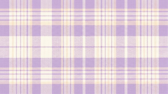 Purple and White Plaid Tartan Pattern Background Seamless Fabric Texture for Fashion Design Textile and Digital Scrapbooking