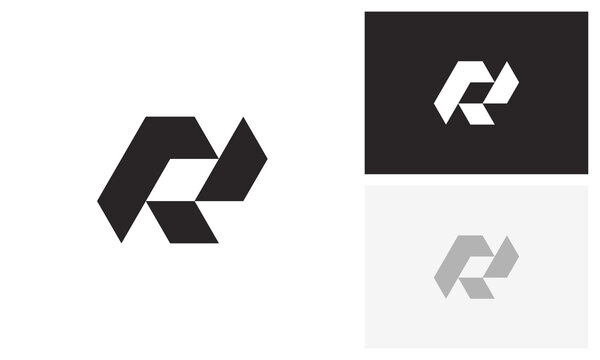 Abstract R Letter Geometric Logo, Sharp Modern Mark