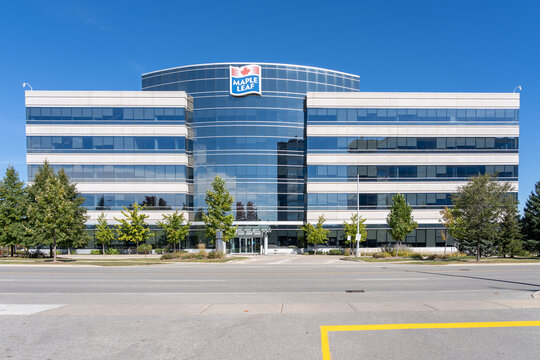 Mississauga, Ontario, Canada - September 27, 2026: Maple Leaf Foods headquarters in Mississauga, Ontario, Canada. Maple Leaf Foods Inc is a Canadian multinational consumer packaged meats and food prod