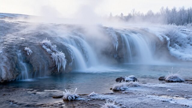 waterfall in winter