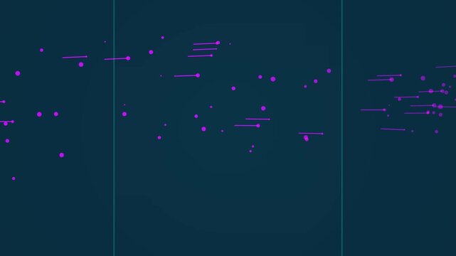 abstract digital glitch art with pink geometric shapes and lines on dark blue background, data corruption or digital noise effect