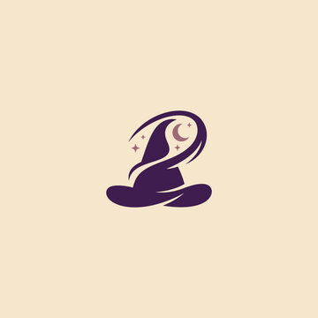 Wizard hat logo template vector illustration design