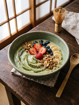 Matcha yogurt bowl with fruit