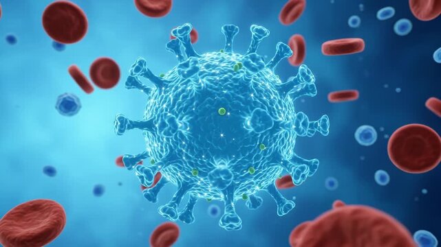 Virus Covid-19 infection 3D medical illustration. Microscopic view of floating China pathogen respiratory influenza virus cells. Dangerous asian ncov corona virus, pandemic risk background.Covid virus