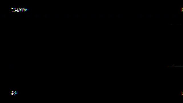 VHS tape playing animation with glitch , over noise from an analog TV, with Play text and Alpha channel. 4K video