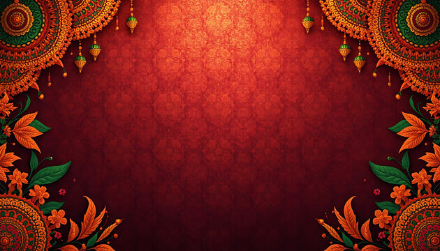 Vibrant Durga Puja Festival Decorative Background Design.