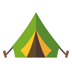 Outdoor camping tent shelter adventure equipment icon flat vector illustration © Daily Learn32