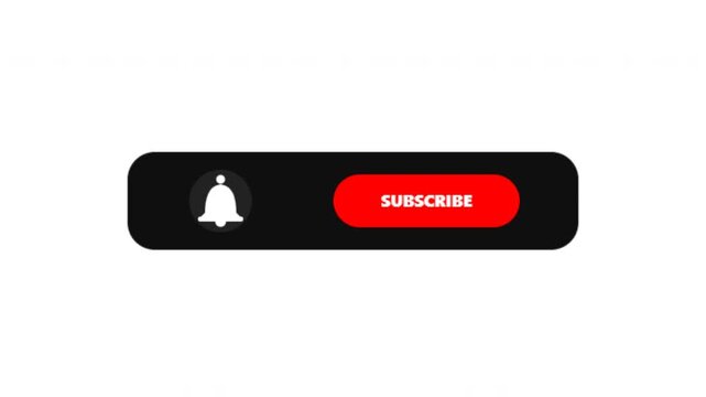Pop up social media subscribe and notification bell button set