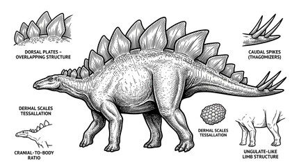 Stegosaurus Dinosaur Anatomy Illustration © Kuwadi