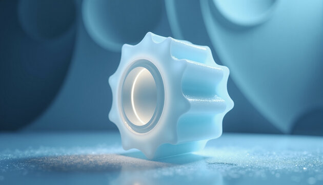 a white ice cube with a light shining on it