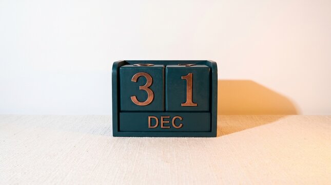 Countdown Calendar Block Showing Day 31 of December