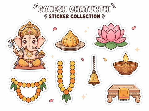 Ganesh Chaturthi Sticker Collection Art.