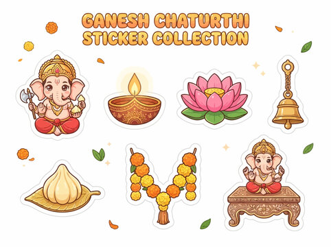 Ganesha Celebration Stickers Collection.
