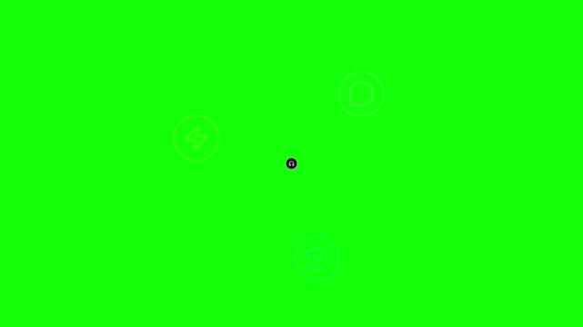 Customer support icons animation on green screen for chroma key compositing