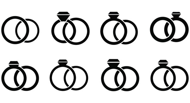 Interlocking ring silhouettes depict commitment and partnership on a white background