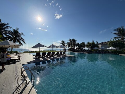 swimming pool at noon