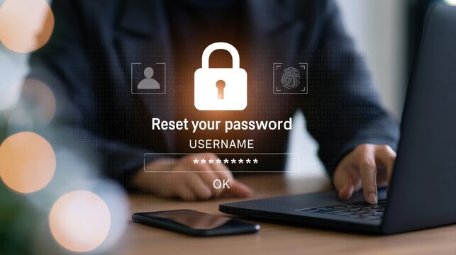 Security reset of user password with biometric authentication and identity privacy technology