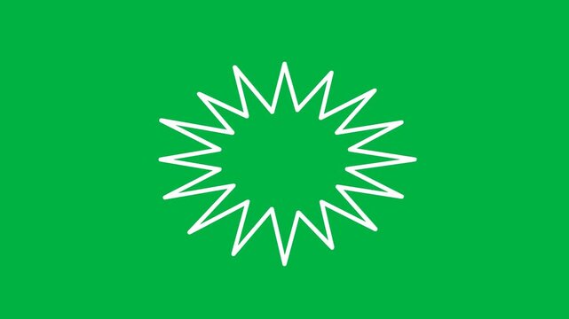 White doodle starburst effect on a green screen loop