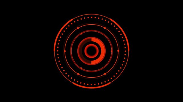 Glowing neon light target icon animation. Military training, Military target icon animation on black background. Crosshair, gun aim, sniper target.