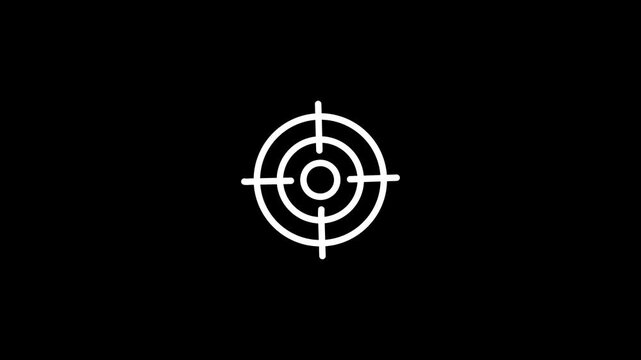 Glowing neon light target icon. Military training, Military target icon animation. Military training , Military target icon animation.gun aim, sniper target, precise shoot,4k video