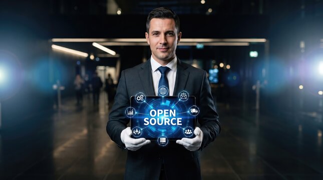 Professional holding holographic open source interface