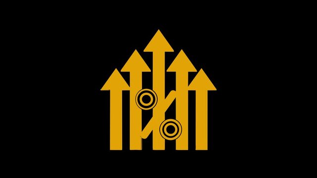 Upward Arrows with Percentage Discount Symbol Business Growth Sales Promotion Finance Concept