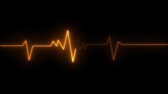 Neon Heartbeat ECG Line Glowing Medical Pulse Heart Rate Monitor Health Care Technology Animation