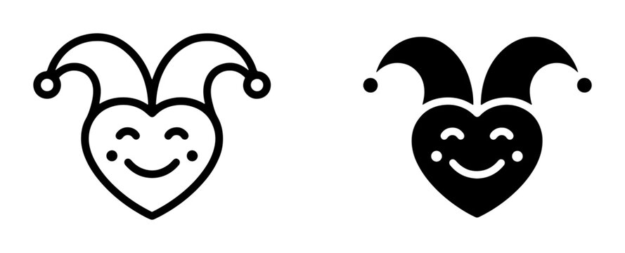 Jester heart silhouette for logo or sticker