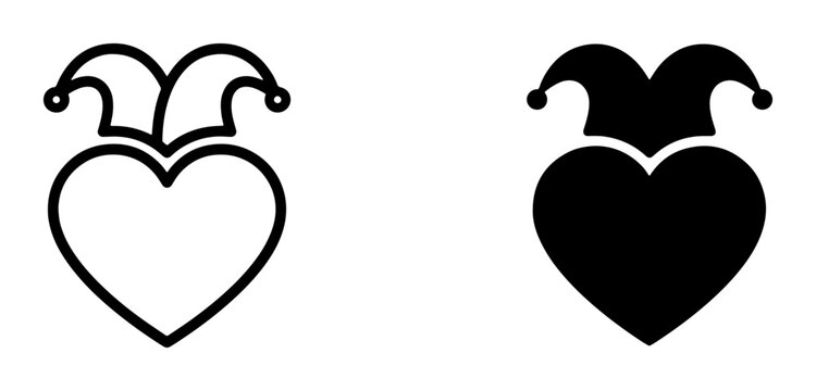 Jester heart silhouette for logo or sticker