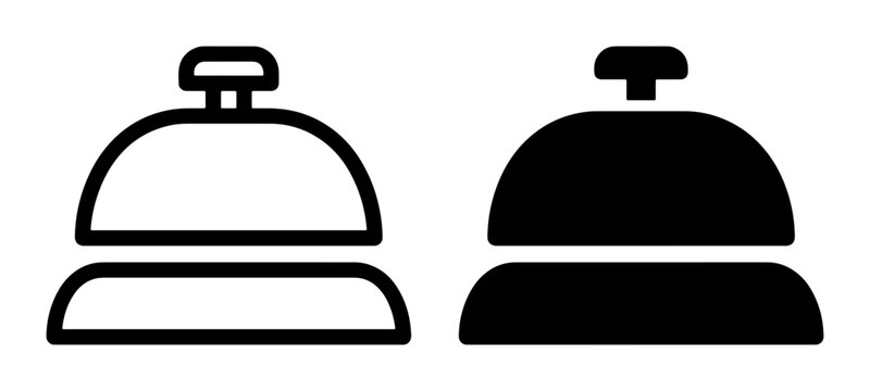 Hotel reception bell silhouette for logo or signage