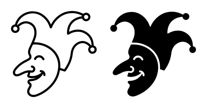 Jester face silhouette for logo or sticker