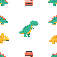 Cute cartoon dinosaur seamless pattern for kids textile design. © Bebek_sport