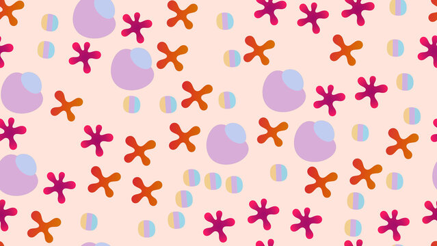 Abstract organic shapes and circles pattern