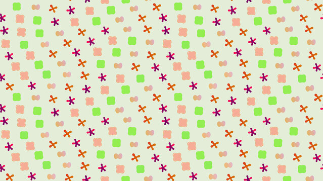Rounded squares and asterisk shapes pattern