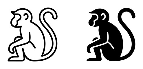 Monkey silhouette for logo or sticker © Parbez