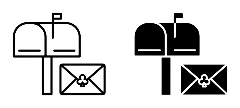 Mailbox with envelope silhouette for logo
