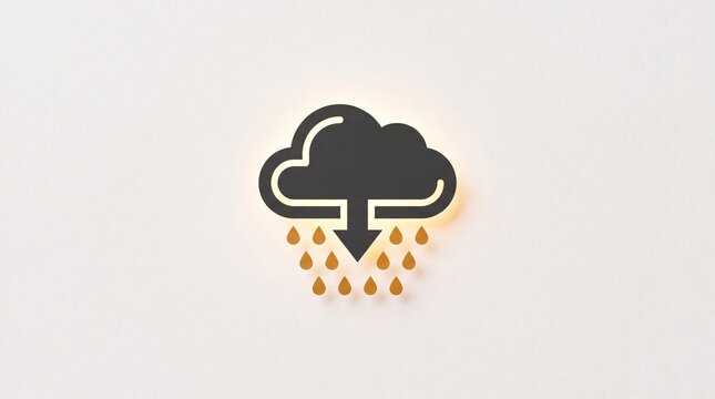 Cloud with Download Arrow Made of Rain