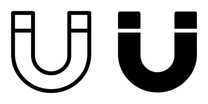 Horseshoe magnet silhouette for science logo
