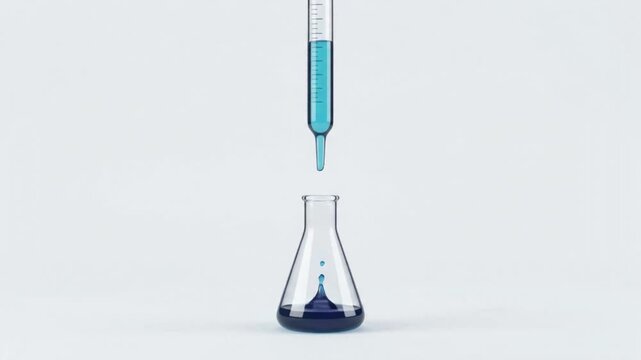 Laboratory Titration with Burette and Erlenmeyer Flask Chemistry Animation