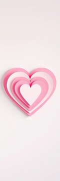 Soft pink and white layered heart design with textured background, design, decoration