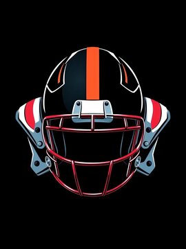 Vector design of a football helmet and shoulder pads on a black background, shoulder, pads