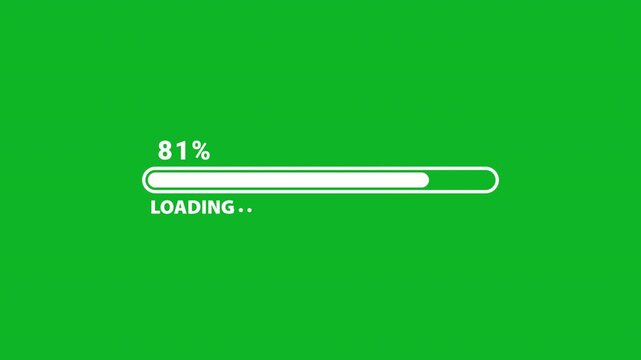 100 Percent Loading Progress Bar Animation on Green Screen 4K Horizontal Video