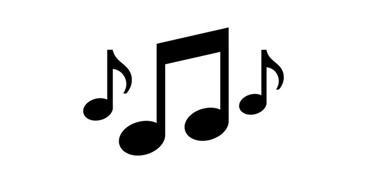 Musical notes icon for sound and melody in entertainment projects.