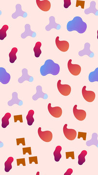 Abstract shapes with gradients and blocks pattern